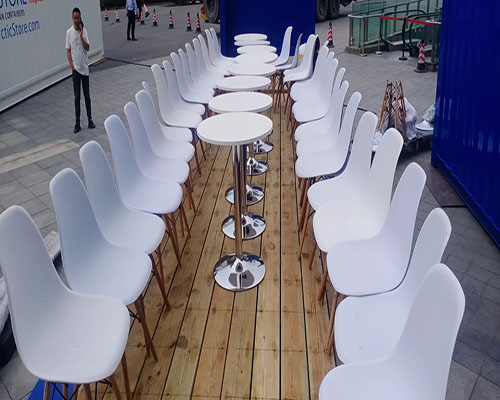 上海世博馆桌椅活动现场案例图